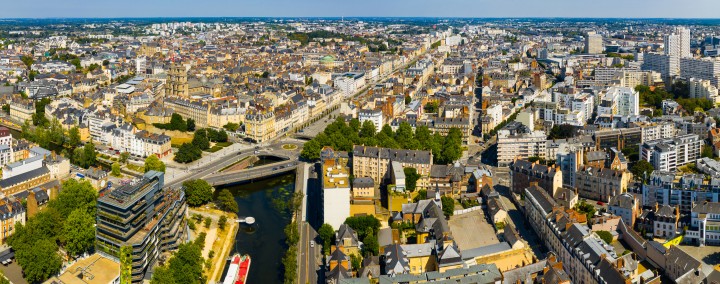 vue aérienne de la ville de Rennes