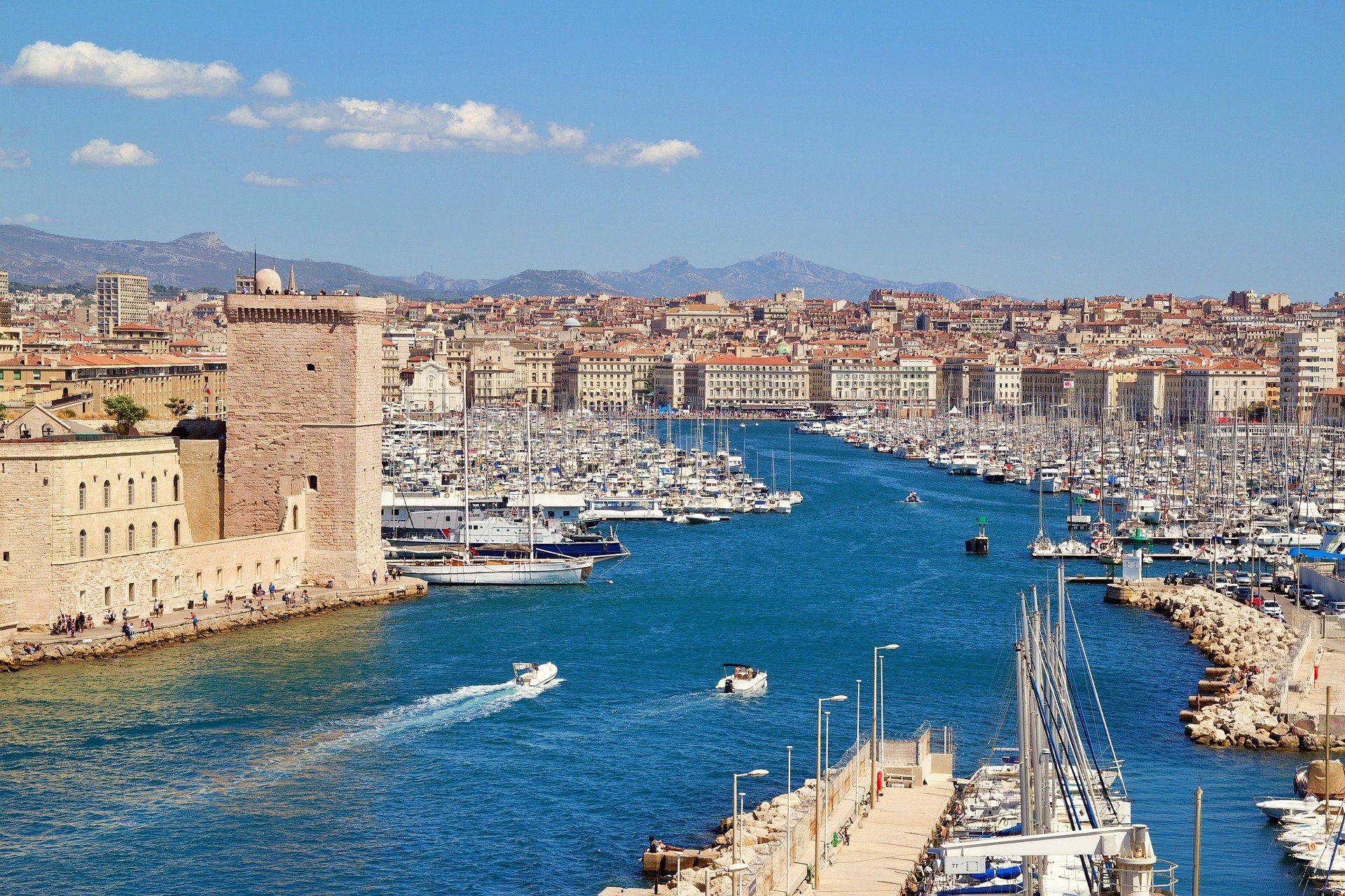 Vue aérienne du port de Marseille