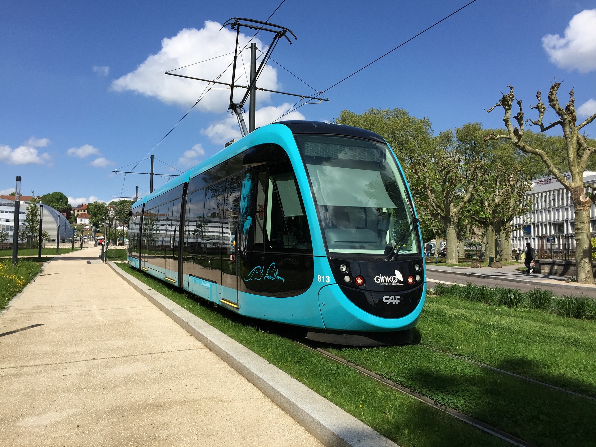 Une rame de tramway à Besançon