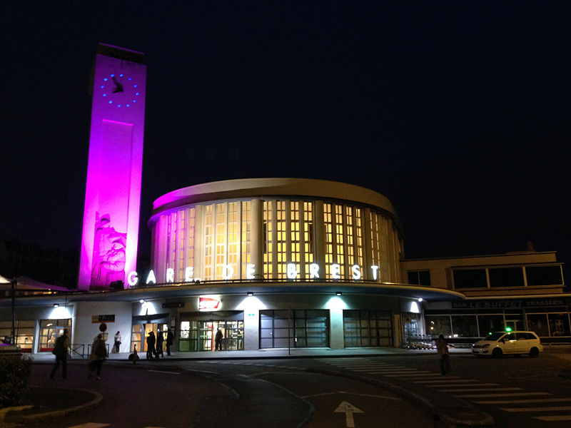 La Gare de Brest, la nuit