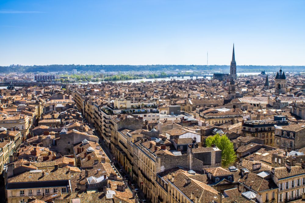 La ville de Bordeaux vue du ciel