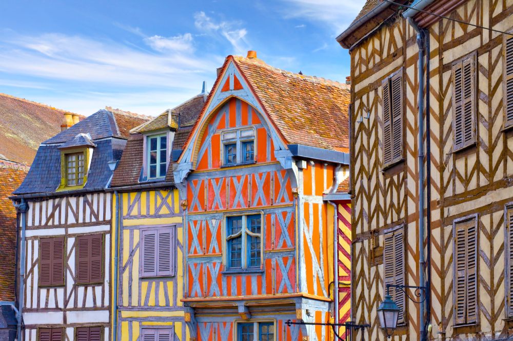 Maisons à colombages dans le centre-ville d’Auxerre.