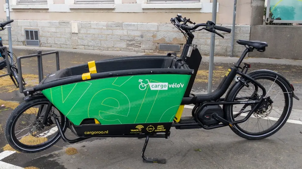 Vélo Cargo en libre service par Vélo'v, à Lyon